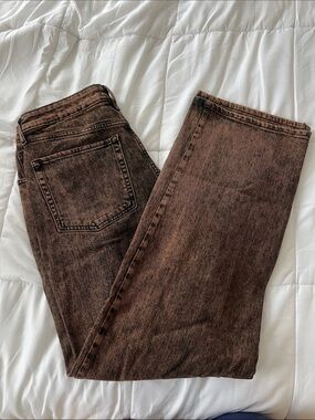 High rise baggy jeans in washed brown
